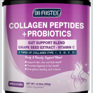 DRFOSTER Collagen Peptides Powder, Type I, II, III, V, & X, 350g