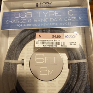 SIMPLY CORDZ USB 2.0 TO TYPE-C, 2M, FAST CHARGE BLUE