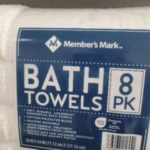 Commercial Bath Towels, White, 137cmX71cm (28″ x 54″)