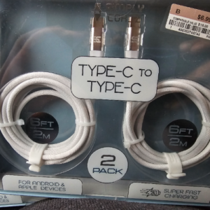 SIMPLY CORDZ TYPE-C TO TYPE-C 2 PACK 2M+2M SUPER FAST CHARGING W