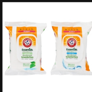 Arm & Hammer Essentials Deodorant Towelettes, 30 ct