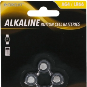 E-Circuit AG4/LR66 Alkaline Button Cell Batteries, 4-ct.