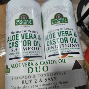 SPANISH GARDEN ALOE VERA CASTOR OIL SHAMPOO & CADITIONER DUO