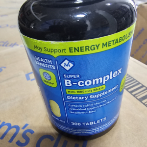 Super B-complex Dietary Supplement Tablets with Biotin 300 ct