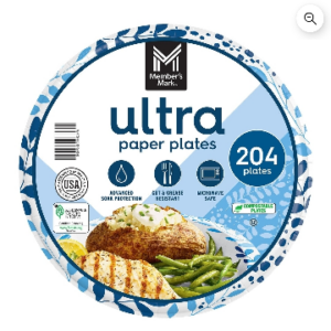 Member’s Mark Ultra Dinner Paper Plates, 10″, 204 ct.