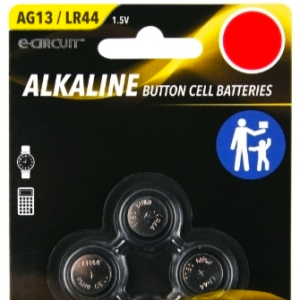 E-Circuit Alkaline Button Cell Batteries 4PC AG13 / LR44
