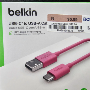 Belkin USB 2.0 USB-A to USB-C Charge Cable, 6 Ft, 1.8 M (PURPLE)