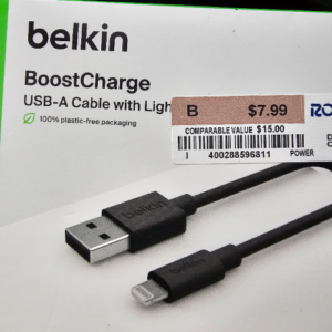 Belkin BoostCharge USB-A with Lighting Connector 4Ft, 1.2M Black