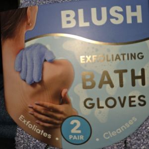 Blush Exfoliating Bath Gloves Exfoliates Cleanses 2 Pair