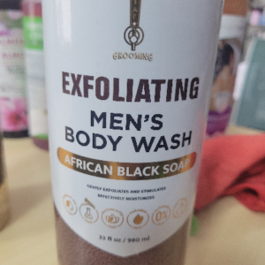 EXFOLIATING MEN’S BODY WASH AFRICAN BLACK SOAP 33FLOZ 980ML