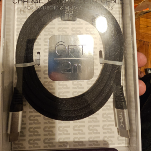 SIMPLY CORDZ TYPE-C TO TYPE-C 2M TURBO CHARGE CABLE BLACK