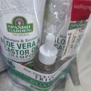 SPANISH GARDEN ALOE VERA CASTOR OIL, SHAMPOO & CADITIONER TRIO